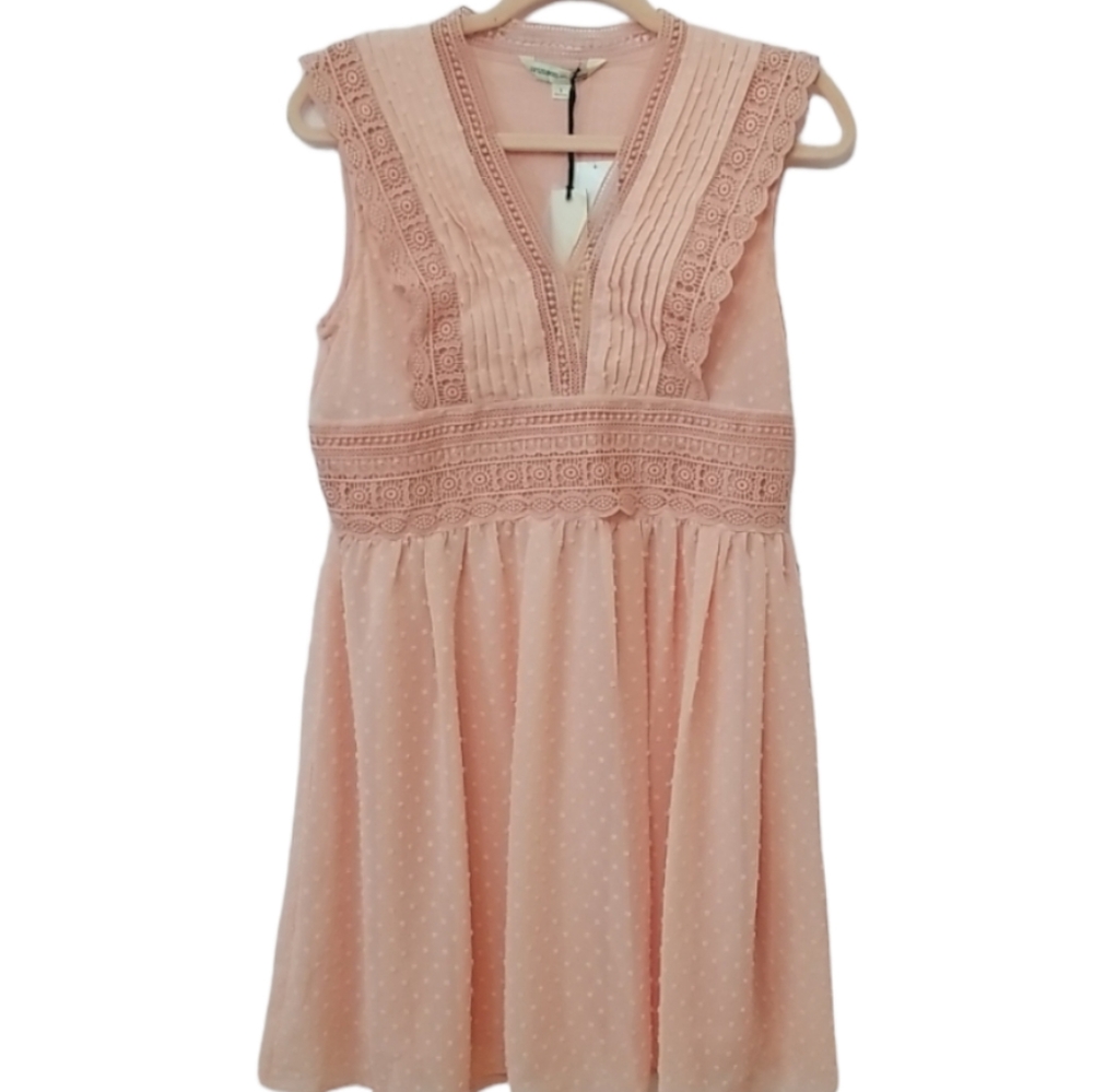 NWT Crimson in Grace peach sleeveless dress, size S